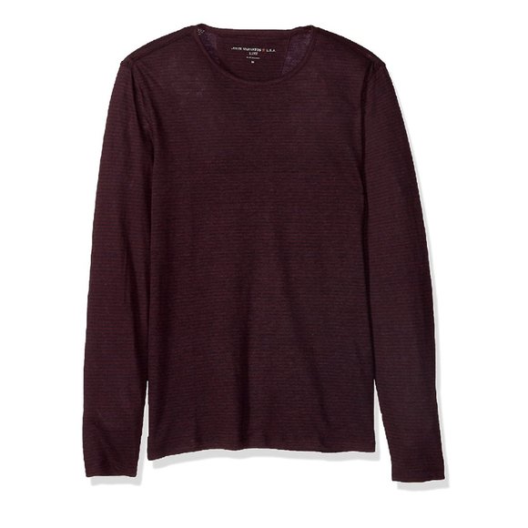 🎁 JOHN VARVATOS STAR USA Stripe Long Sleeve T-Shirt - Picture 1 of 3
